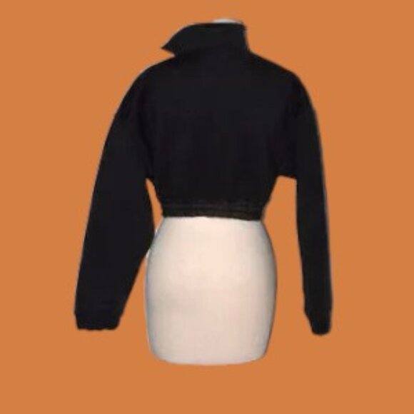 EUC Fashion Nova Crop Quarter Zip Jacket Drawstring Waist - Picture 4 of 4